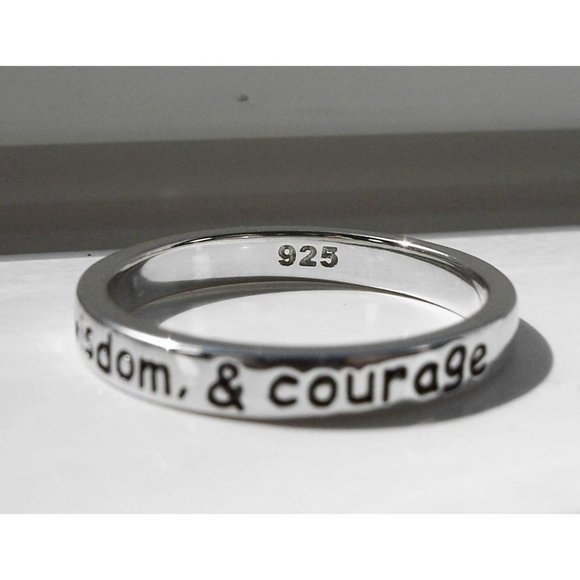 925 STERLING SILVER Serenity Prayer Inspirational Band Ring - Picture 10 of 14